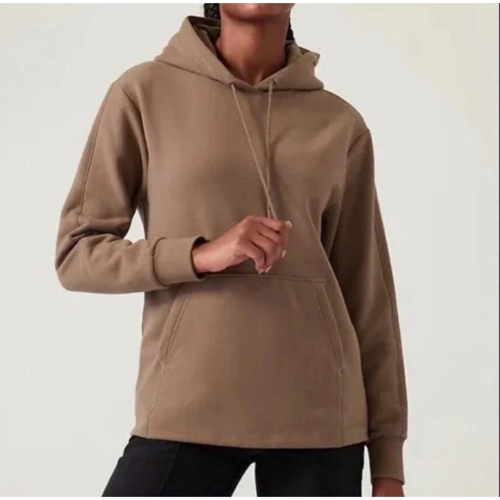 Athleta Retroplush Hoodie Pyrite Brown Large